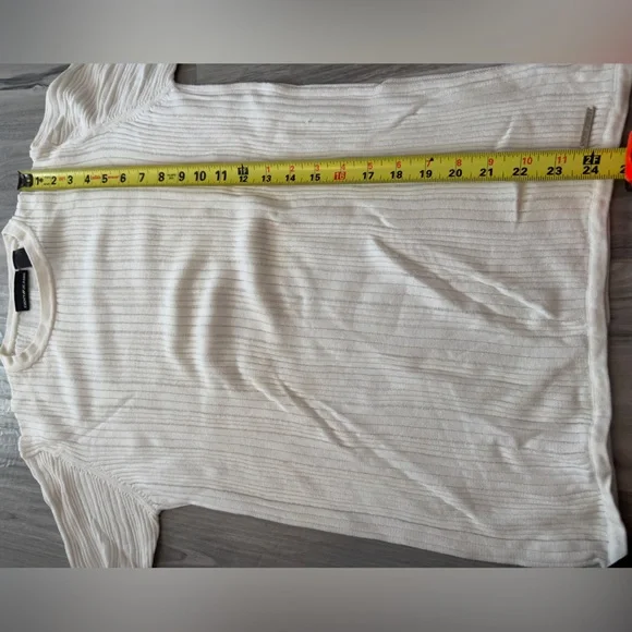 DKNY White Ribbed Cotton Long Sleeve Shirt - Picture 8 of 8